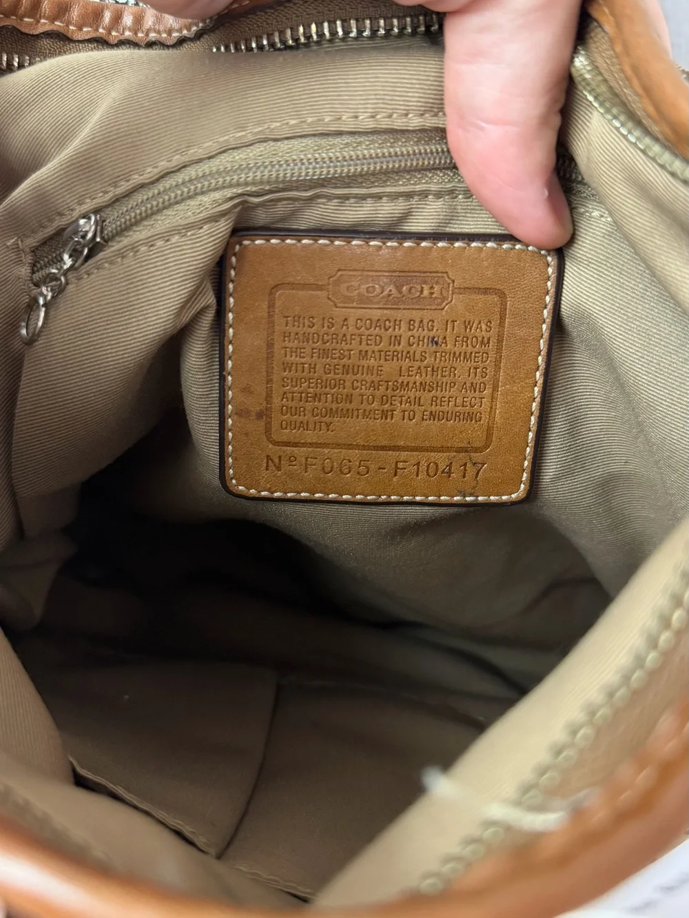 Coach Signature Jacquard/Leather Tan Hobo Crossbody Convertible Bag Y2K Vintage